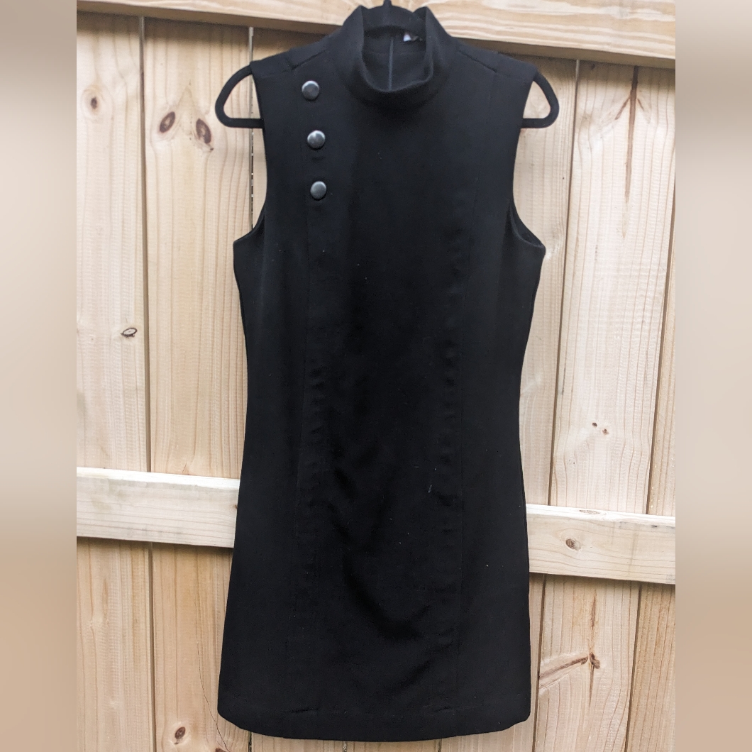 Parker Black Grace Button Sleeveless Sheath Dress